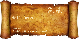 Hell Anna névjegykártya